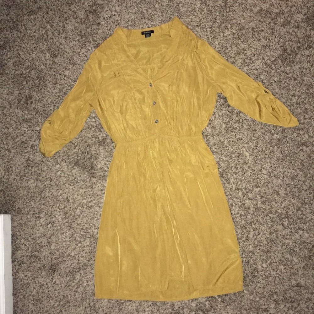 Rhapsody mustard yellow spring dress